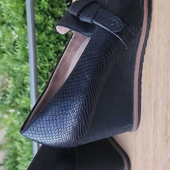 SOUL Naturalizer Women's Hila Loafer Wedge Women' 8.5 Black Snakeskin embossed - Picture 5 of 12